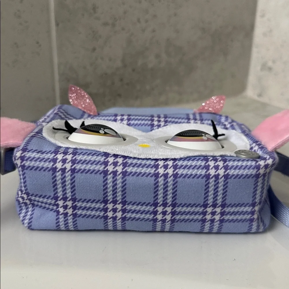 Purse Pets Plaid Owl Kids Bag - Purple and Pink